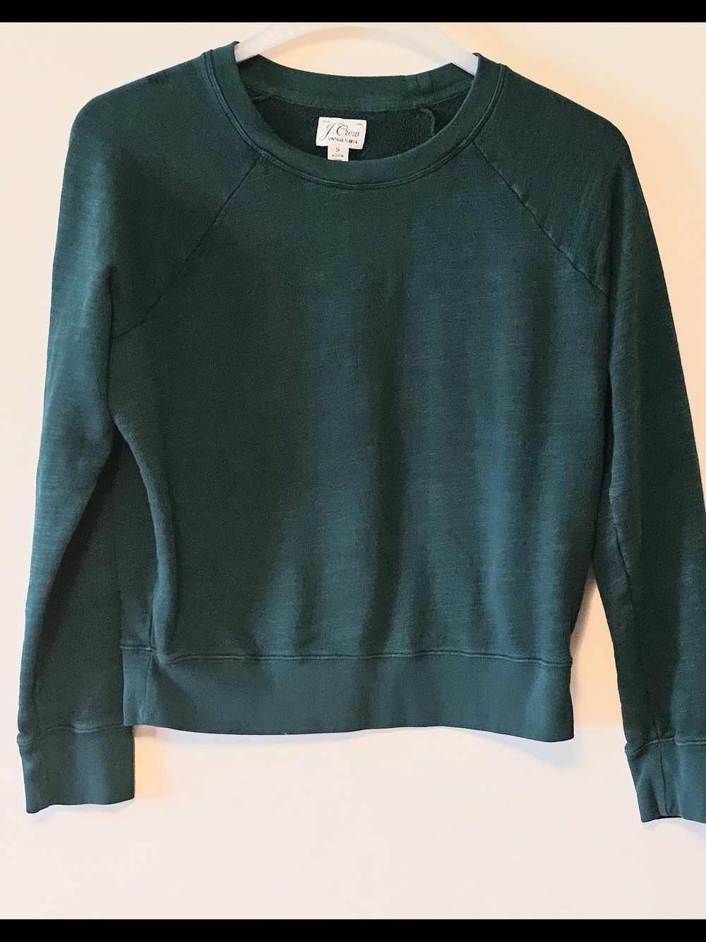 J.Crew Sweatshirt Womens  Green Vintage Fleece Sz S Crewneck Pullover